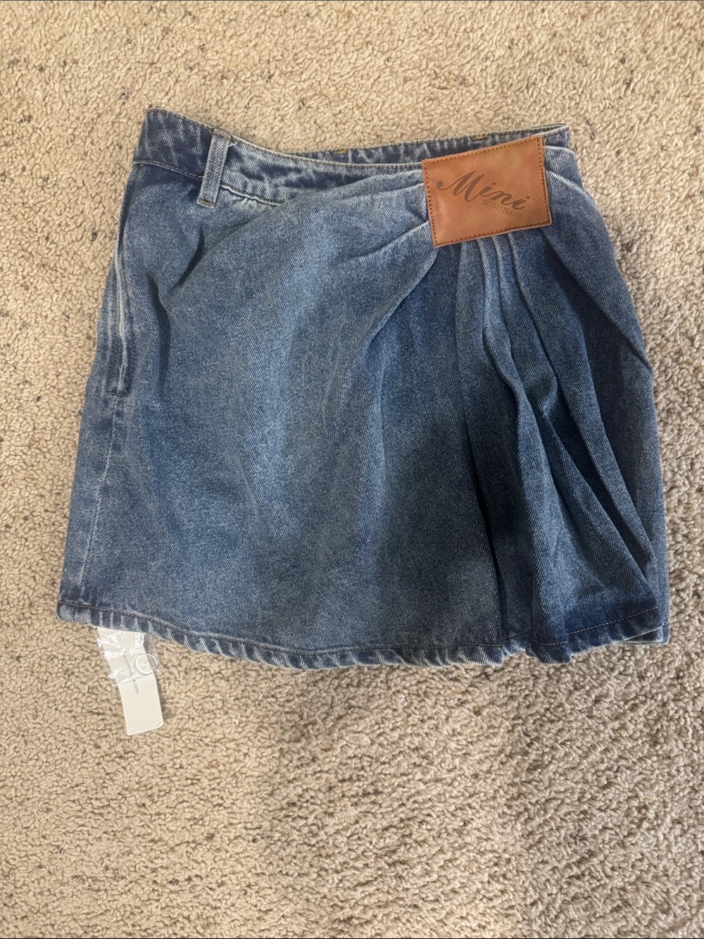 Commense Mimi Blue Denim Pleated Mini Skirt